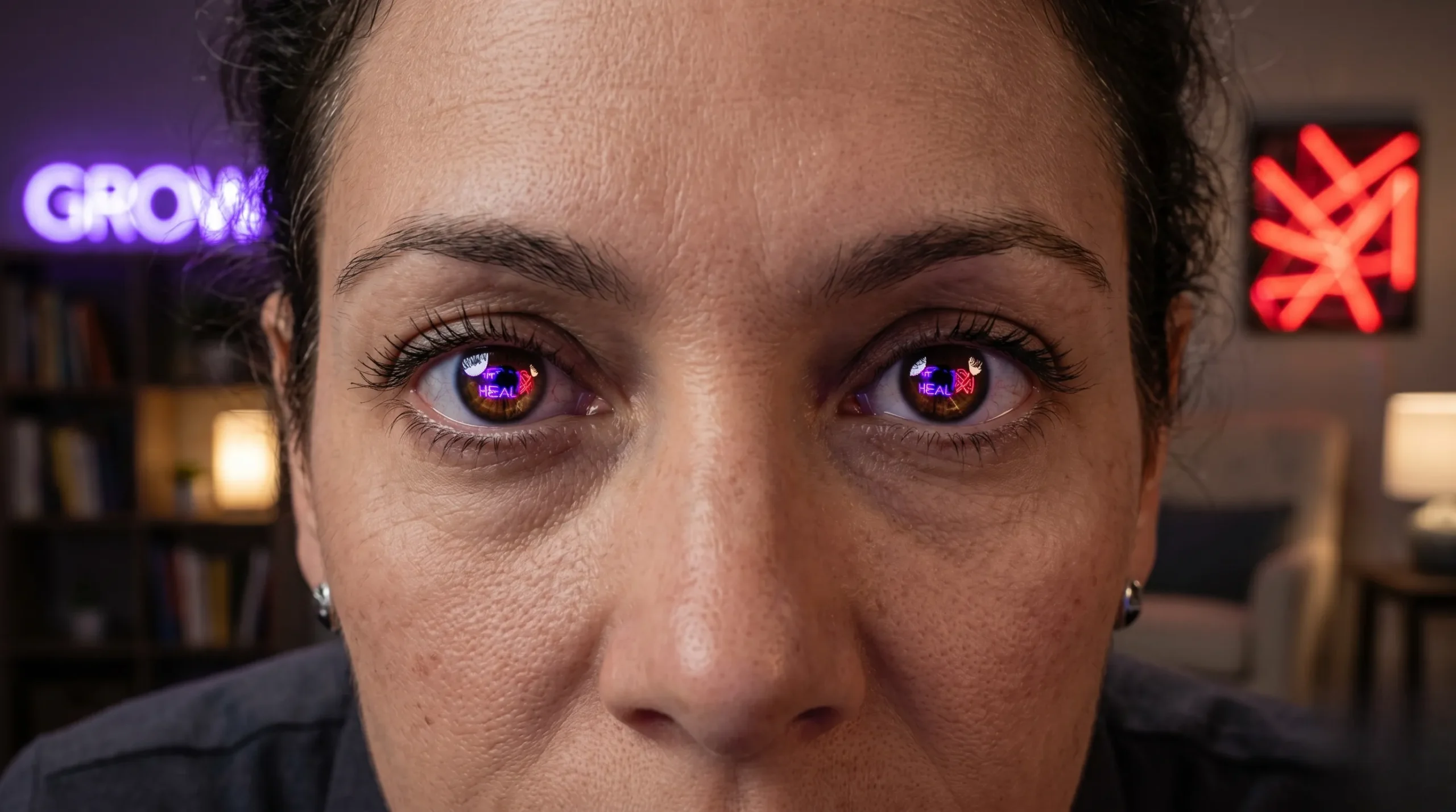 Regard intense capturant l'analyse psychologique d'un test de personnalité