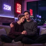 Position du lotus : secret de l'extase 2026 9 Couple enlacé dans la position du lotus sous un éclairage néon sophistiqué