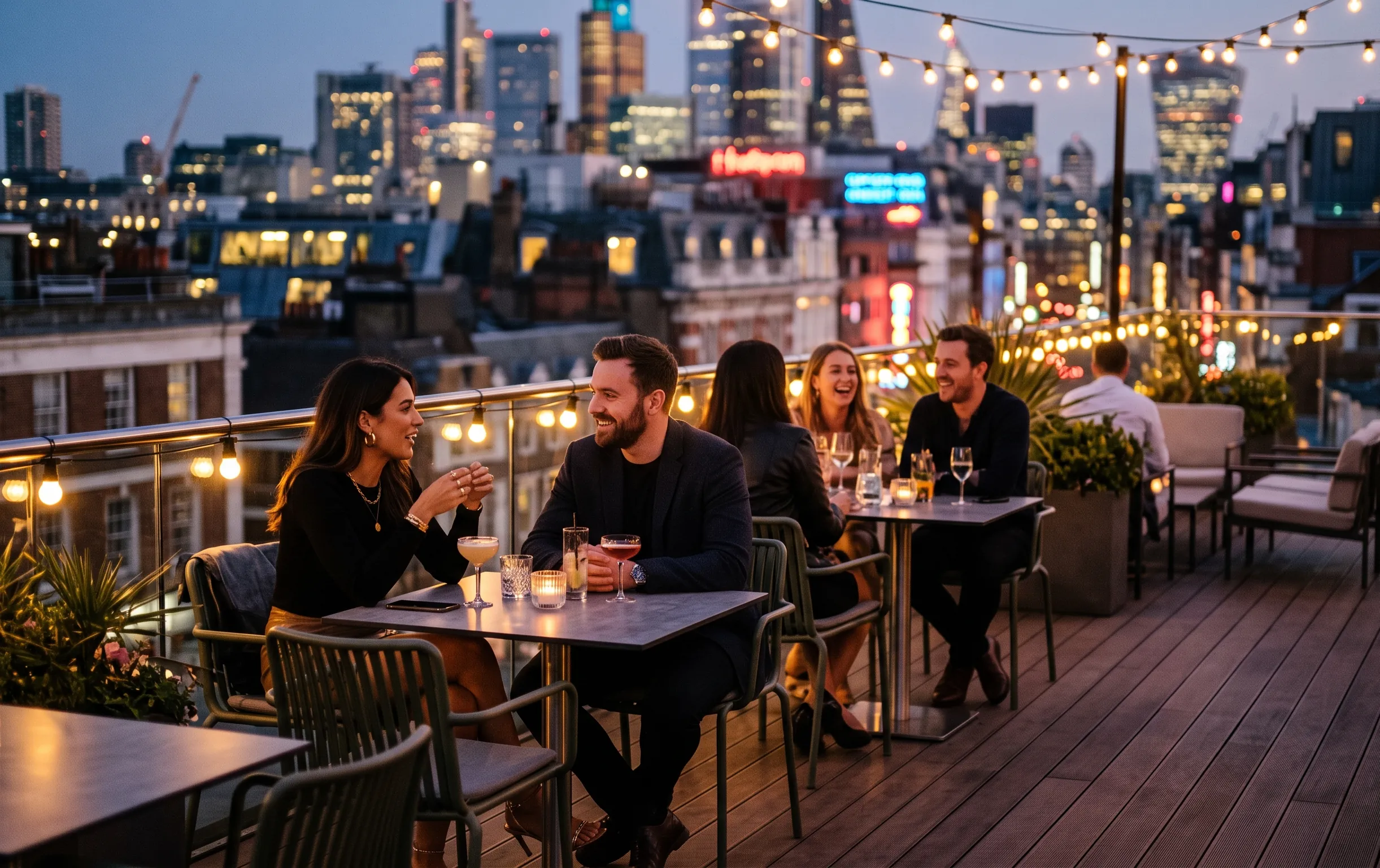 Elite Rencontre avis : que vaut vraiment ce site de 2 elite rencontre avis : Terrasse élégante au crépuscule avec des lumières douces pour poser un bilan sans concession sur le site Elite Rencontre
