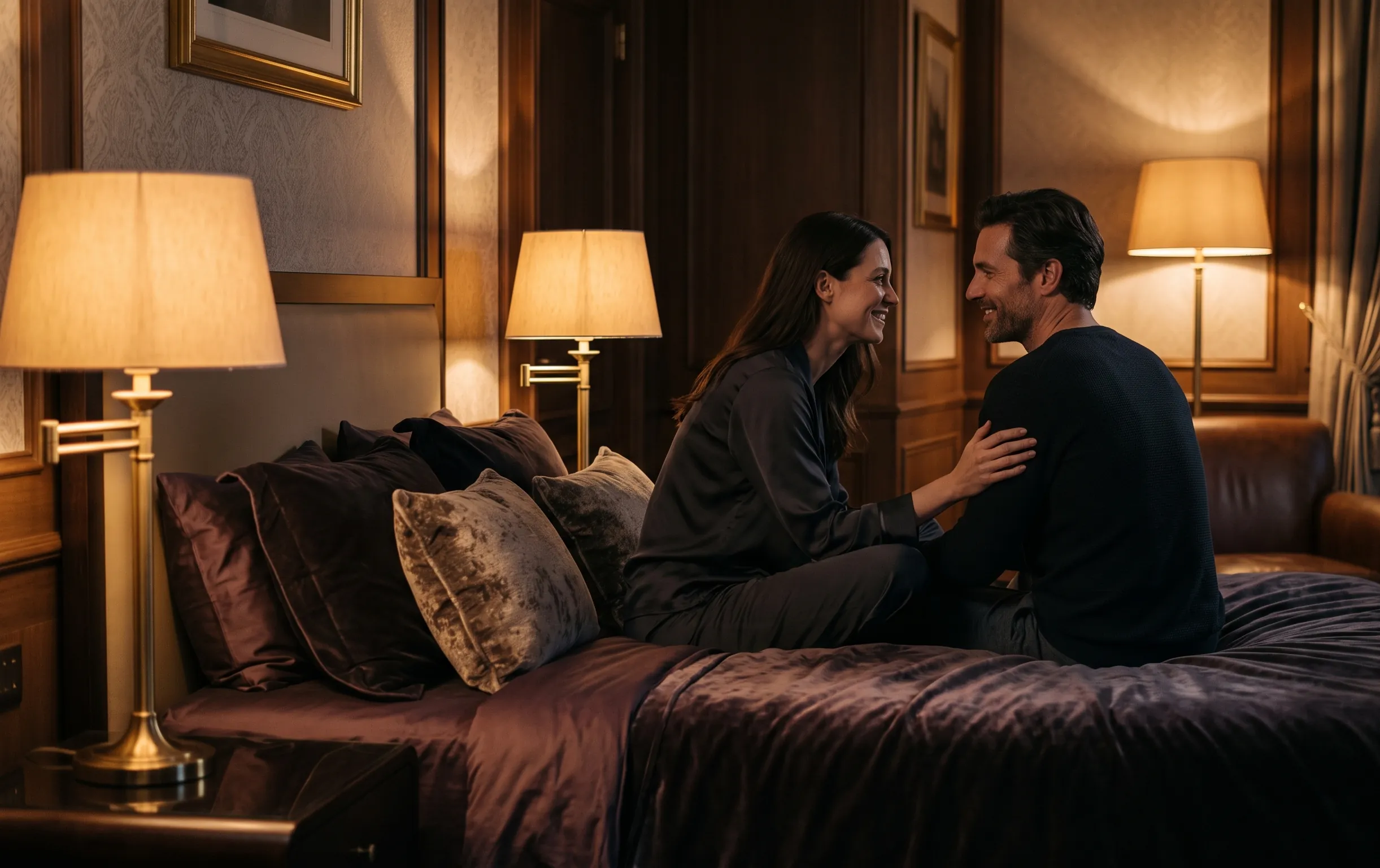 Love room insolite : 7 concepts pour surprendre son couple 1 Une chambre feutrée éclairée par une lumière tamisée chaleureuse créant une ambiance intime et propice à la découverte pour une love room insolite