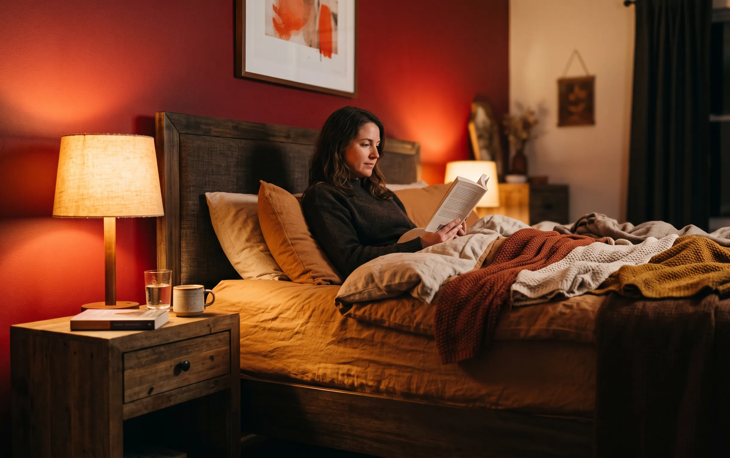 Pénis de sang ou de chair : les 4 différences clés 2 penis de sang : Intimité d'une chambre à coucher éclairée par une lampe de chevet ambrée pour comprendre les types de morphologies intimes